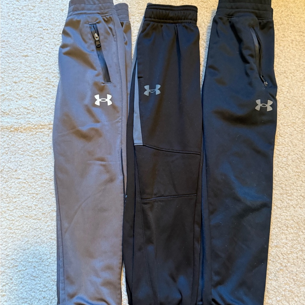 Under Armour Kids' Joggers - Gray, Black, and Dark Blue -size 5